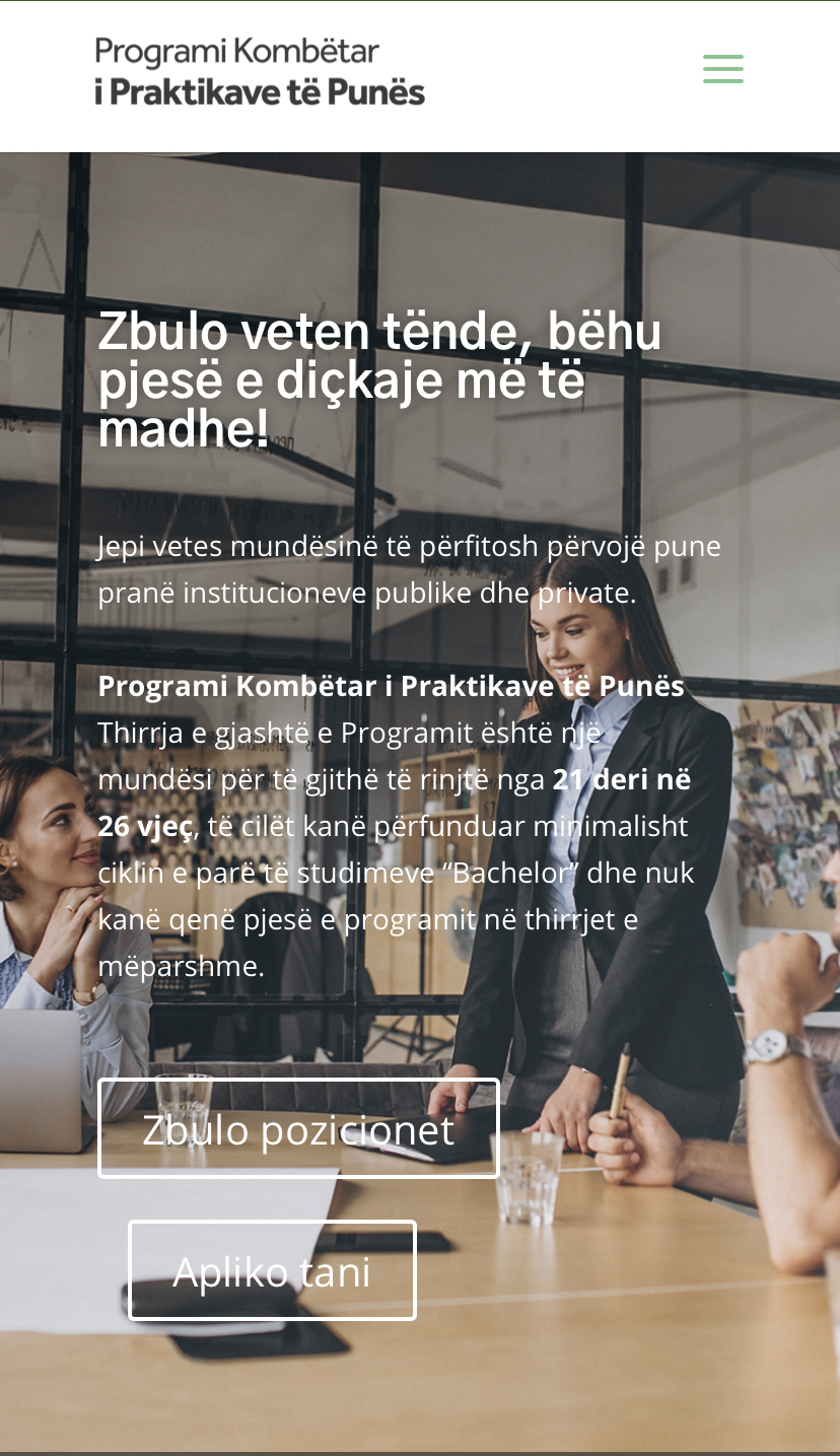 PROGRAMI KOMBËTAR I PRAKTIKAVE TË PUNËS, THIRRJA VI PROGRAMI KOMBËTAR I PRAKTIKAVE TË PUNËS, THIRRJA VI